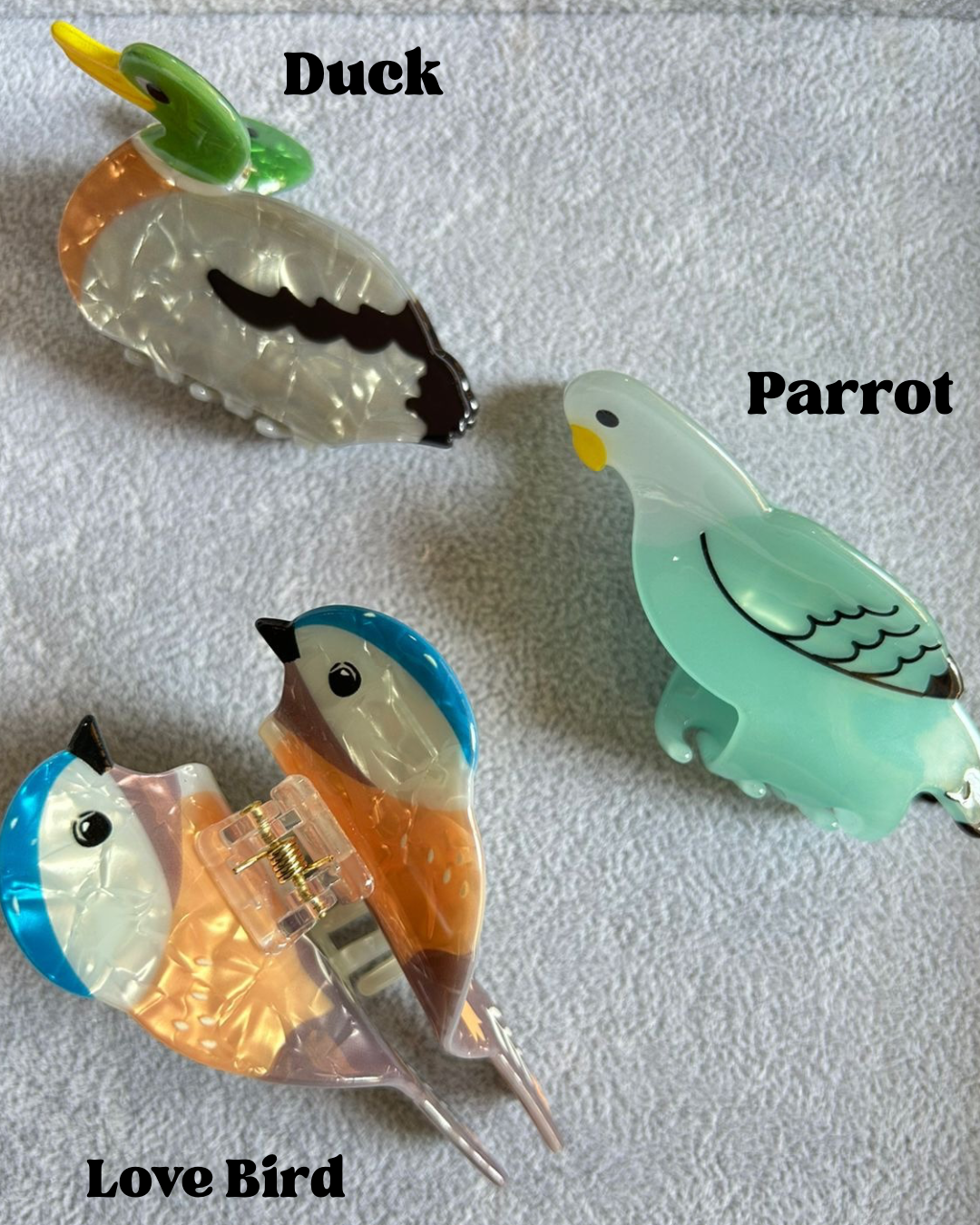 Bird-Themed Hair Clips