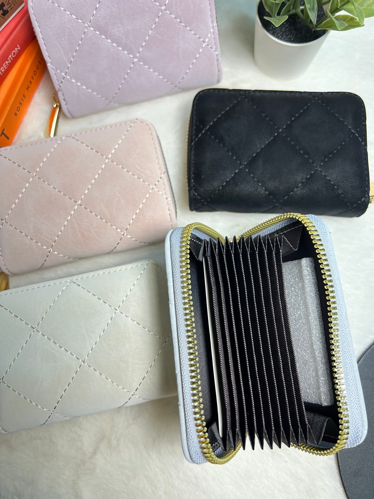 PU Leather pastel Card Holder Wallet