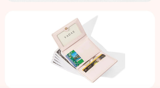 3-Fold PU Leather Wallet with Wrist-for Girls & Women