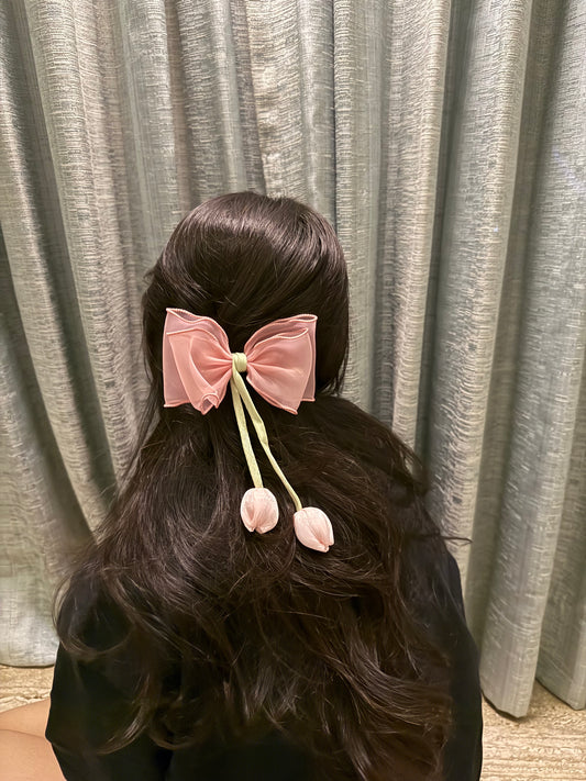Tulip Bloom Bow clip – Pastel Elegance Collection