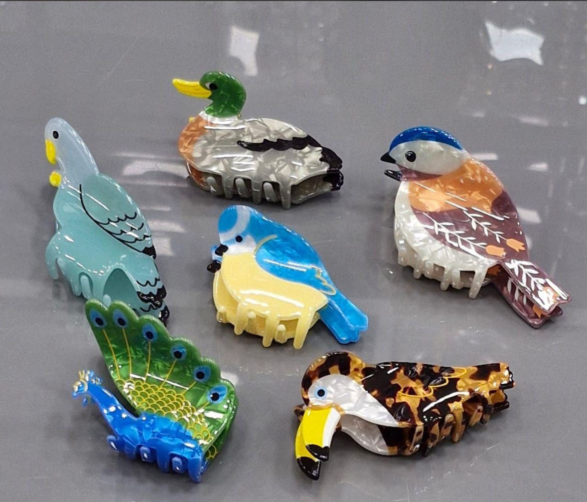 Bird-Themed Hair Clips