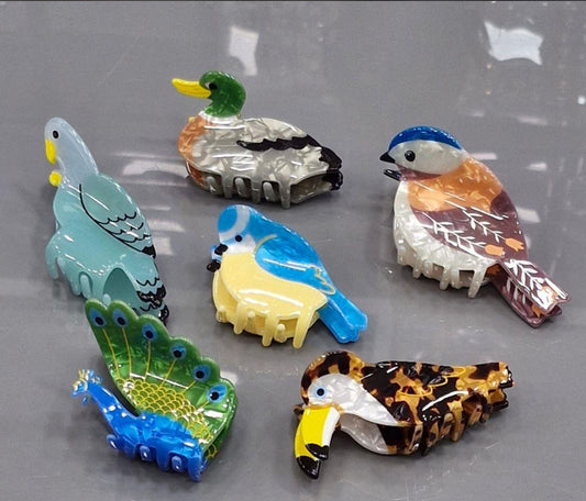 Bird-Themed Hair Clips